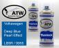 Preview: Volkswagen, Deep Blue Pearl Effect, LB5R / 9955: 400ml Sprühdose + 400ml Klarlack - Set, von ATW Autoteile West.